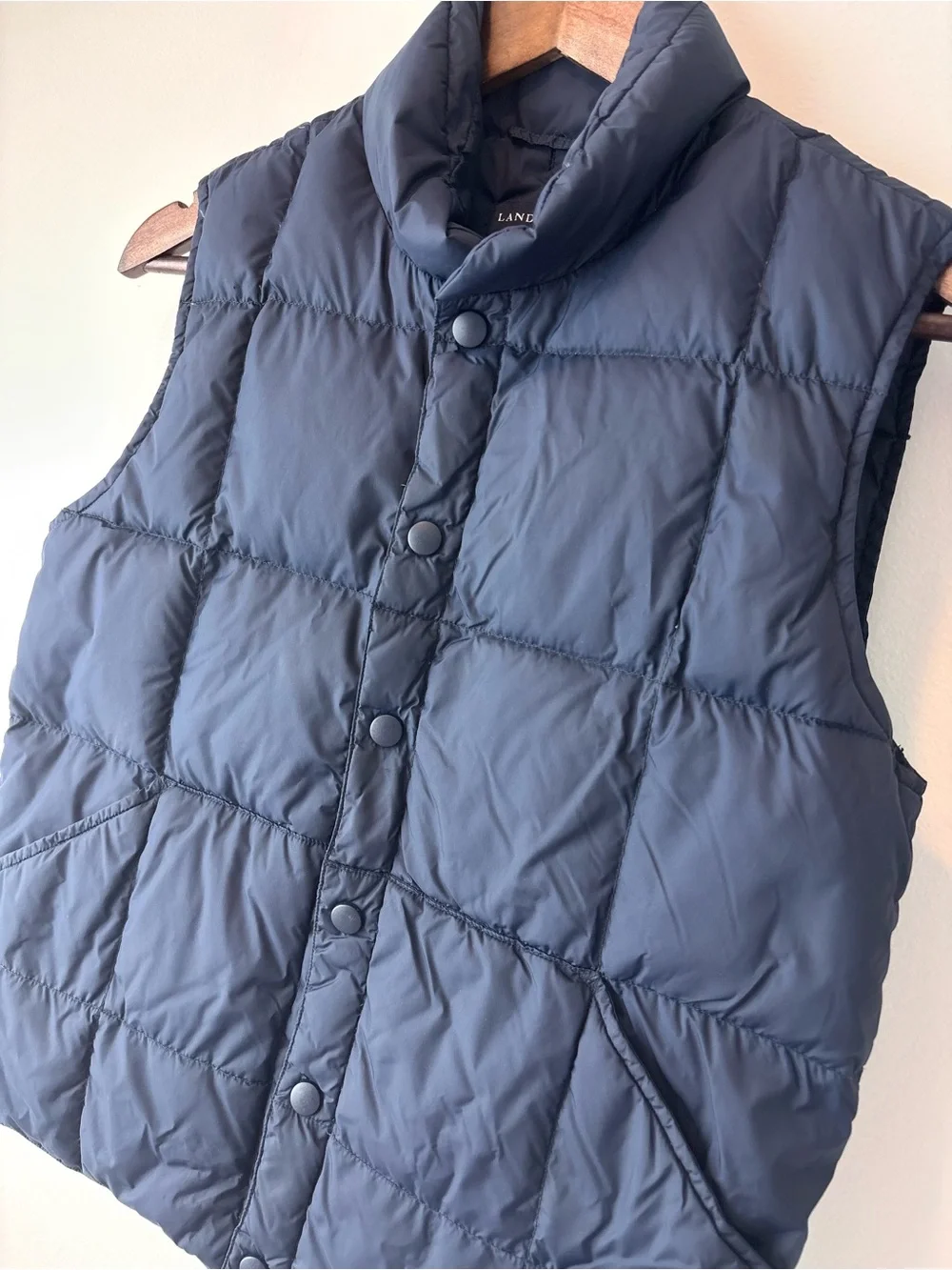 Lands’ End Boys’ Down Puffer Vest Navy Blue M 10-12